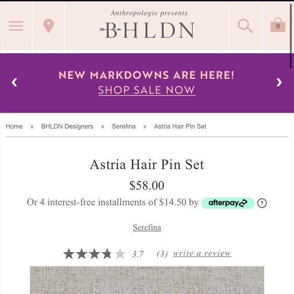 Anthropologie’s BHLDN Star Hair Pins Astria Hair Pin Set✨ - Picture 4 of 11